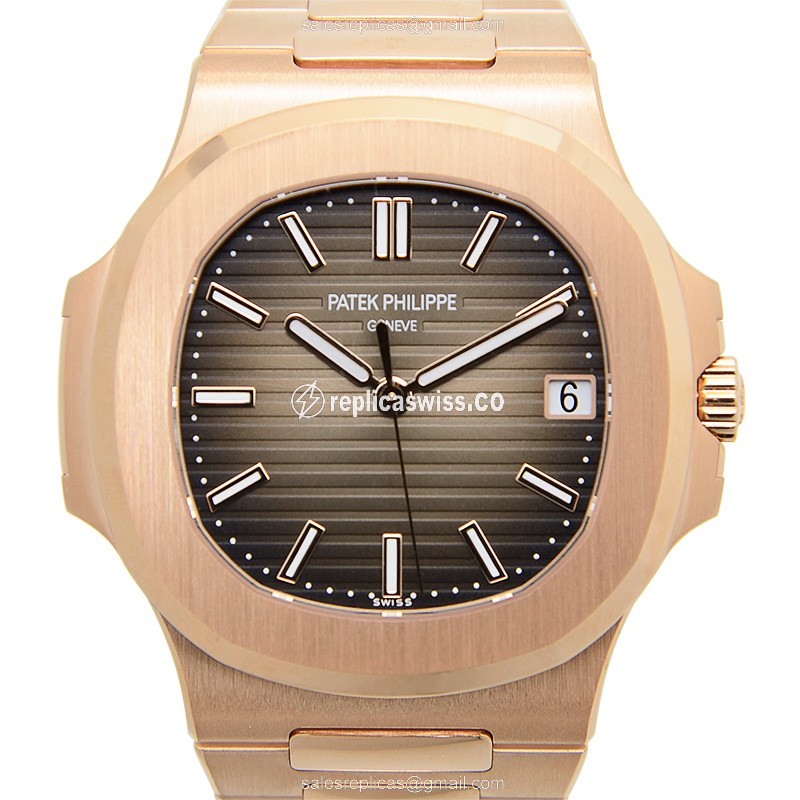 Elegant Patek Philippe 5711/1R-001 Nautilus Replica in 18kt Rose Gold, Automatic Movement &