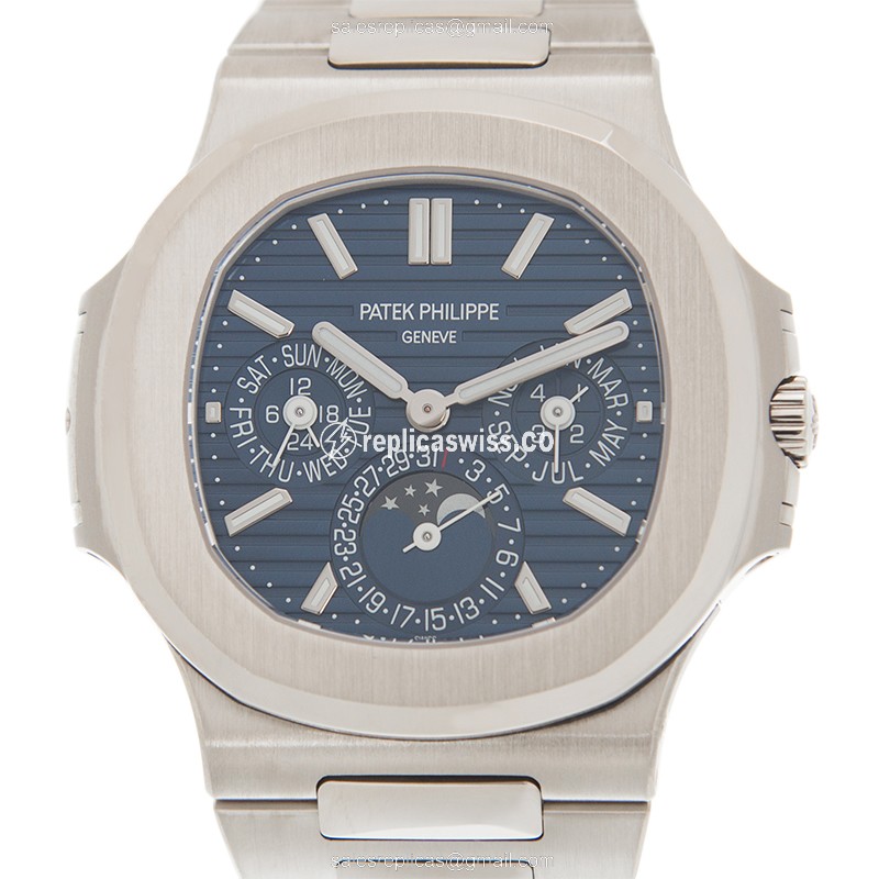 Elegant Patek Philippe 5740/1G-001 Nautilus Replica in 18kt Gold, Automatic Movement & Blue Dial