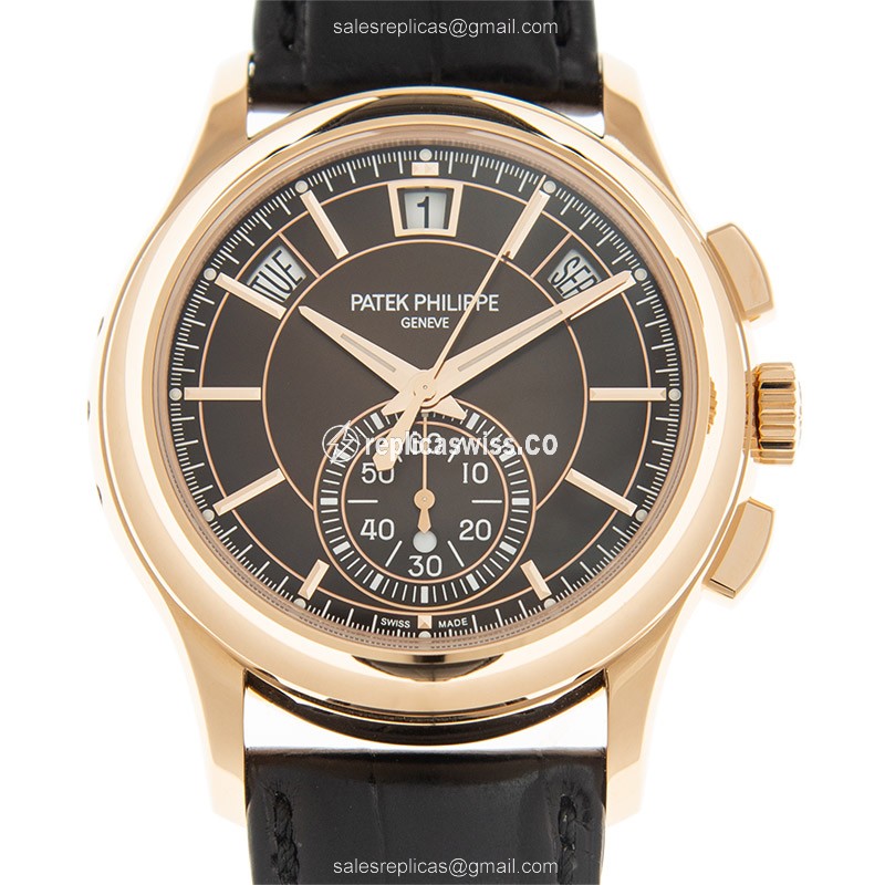 Elegant Patek Philippe 5905R-001 Replica with Brown Dial & 18kt Gold Case, Automatic Movement Watch