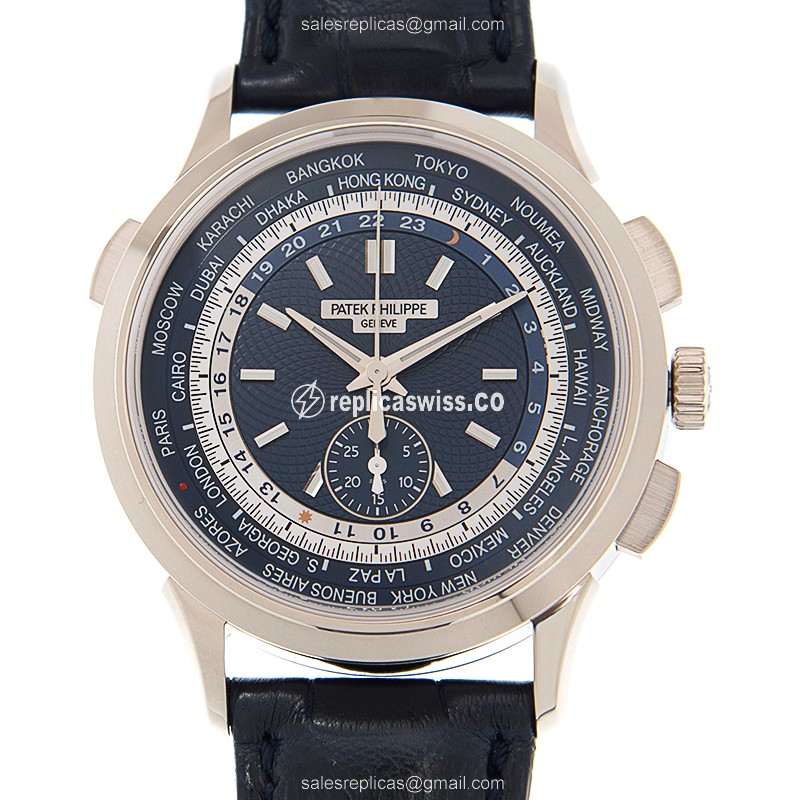 Elegant Patek Philippe 5930G-001 Replica in 18kt Gold, Automatic Movement & Blue Dial Watch