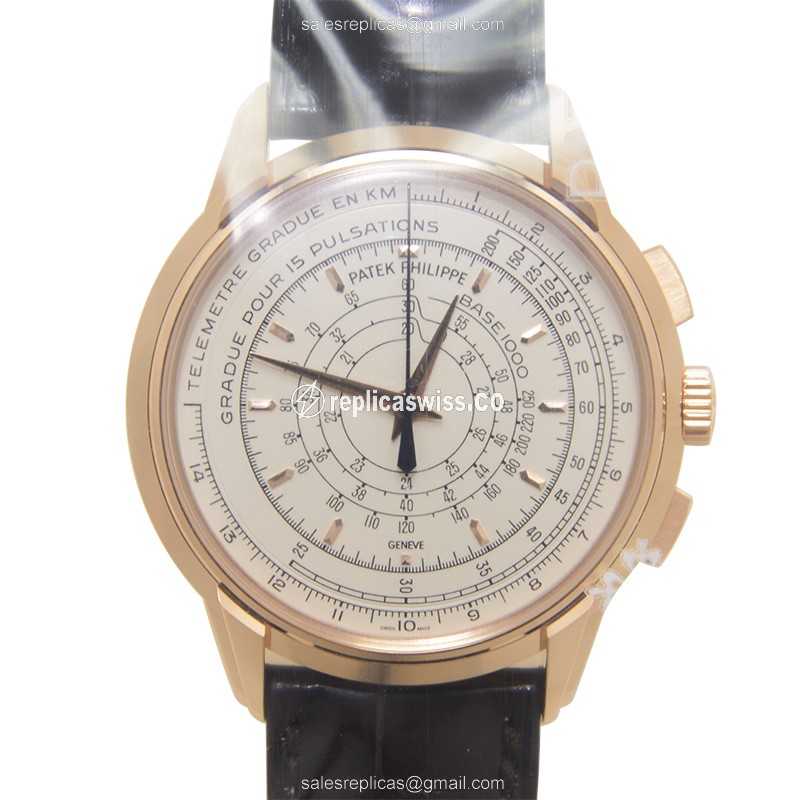 Elegant Patek Philippe 5975R-001 Anniversary Series Watch, Automatic Movement, 18kt Rose Gold Case