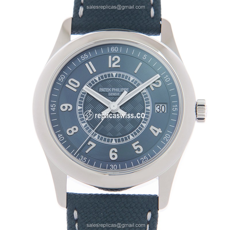 Elegant Patek Philippe 6007A-001 CALATRAVA Replica in Blue Dial & Steel Case, Automatic Movement
