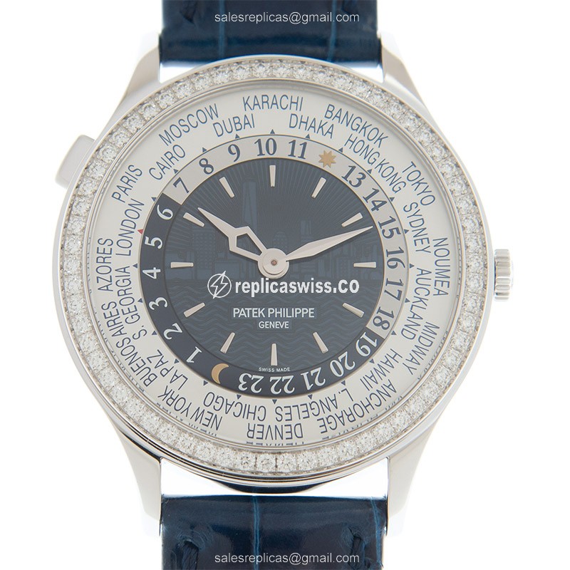 Elegant Patek Philippe 7130G-015 Replica with Automatic Movement, Blue Dial, 18kt White Gold