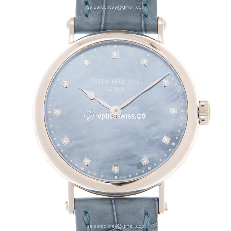 Elegant Patek Philippe 7200/50G-011 Calatrava Replica in 18kt Gold, Automatic Movement & Blue Dial