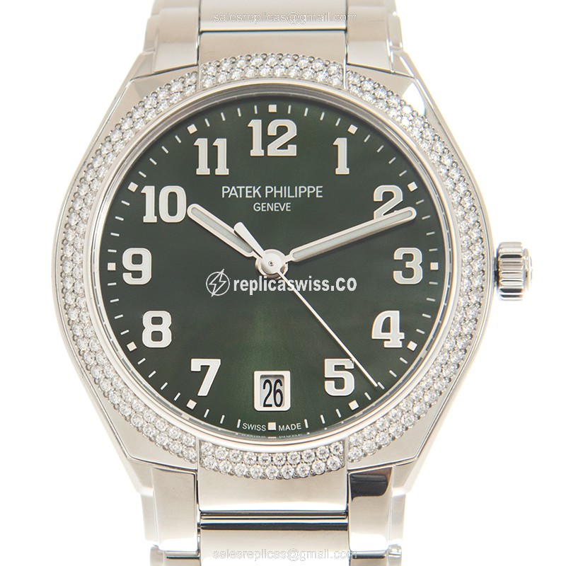 Elegant Patek Philippe 7300/1200A-011 Replica with Green Dial & Stainless Steel Case Watch