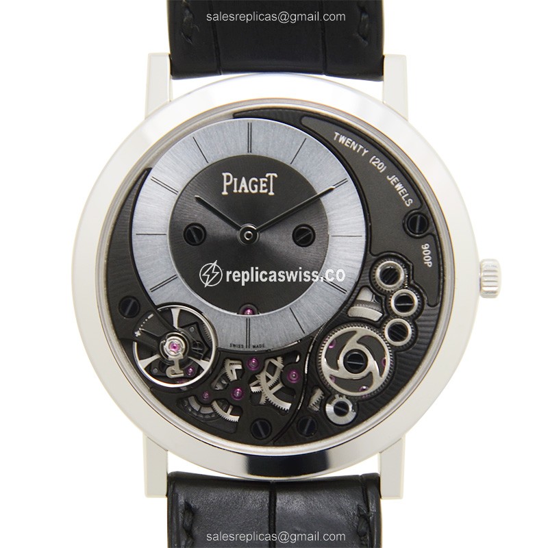 Elegant Piaget Altiplano Replica in 18kt Gold Case, Manual Wind Movement & Black Dial Watch