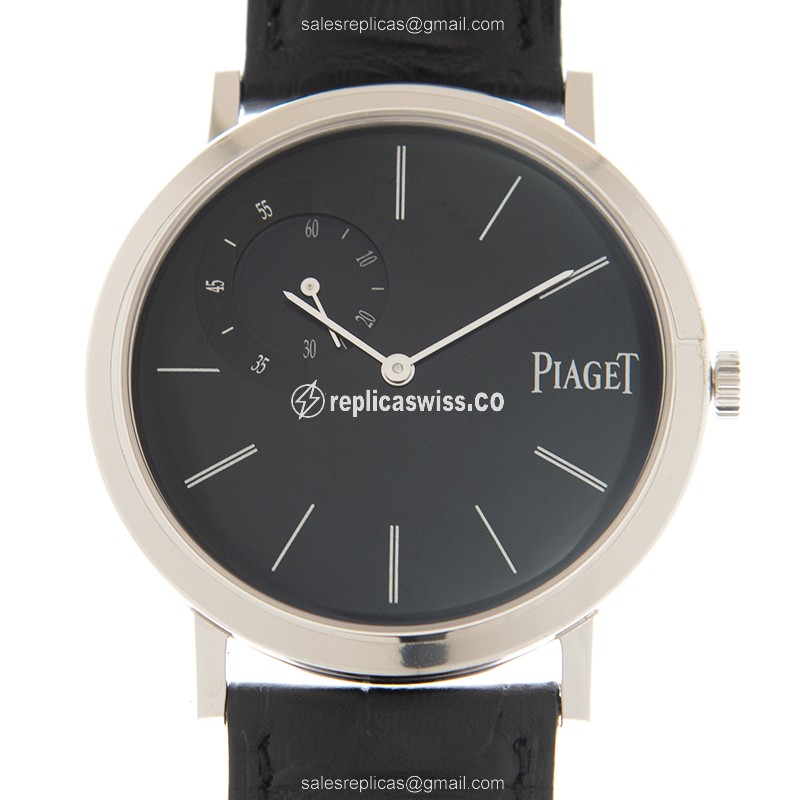 Elegant Piaget Altiplano Replica in 18kt Gold with Manual Wind Movement Black Dial Watch