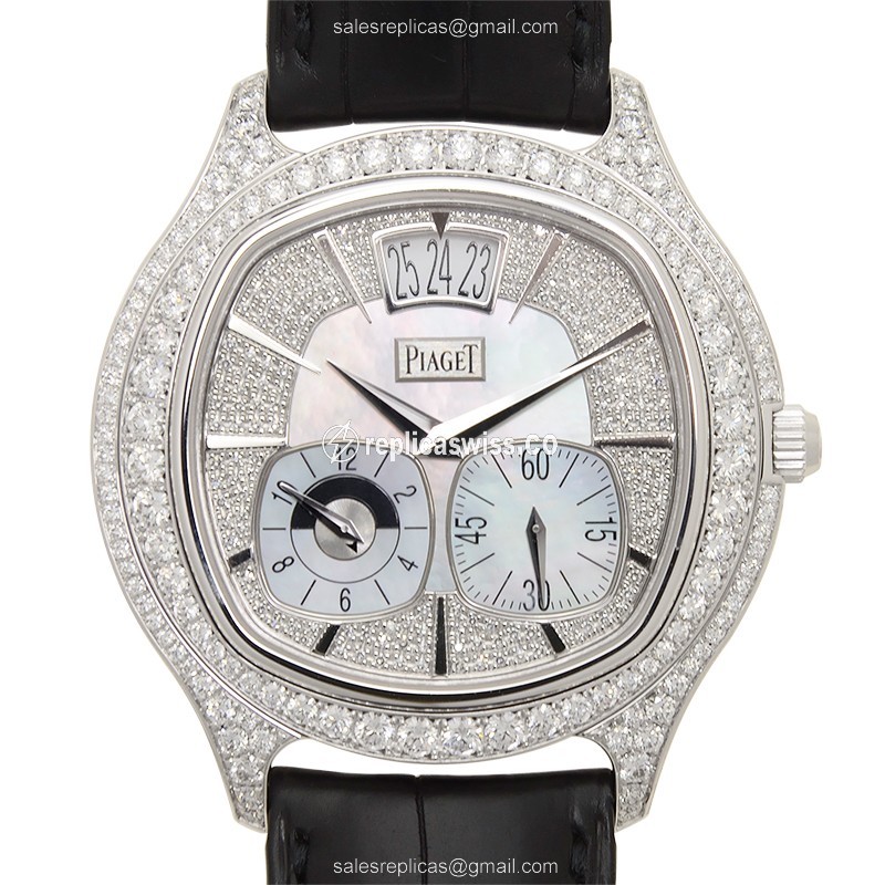 Elegant Piaget Emperador Replica in 18kt White Gold, Automatic Movement & White Dial Watch