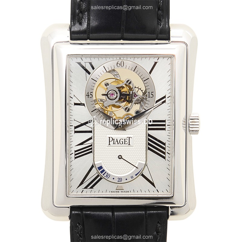 Elegant Piaget Emperador Replica in 18kt White Gold, Manual Wind Movement & White Dial Watch