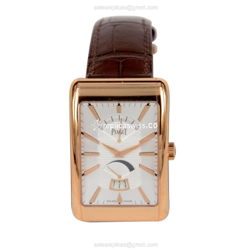 Elegant Piaget G0A33062 Black Tie Replica with White Dial & 18kt Gold Case Watch