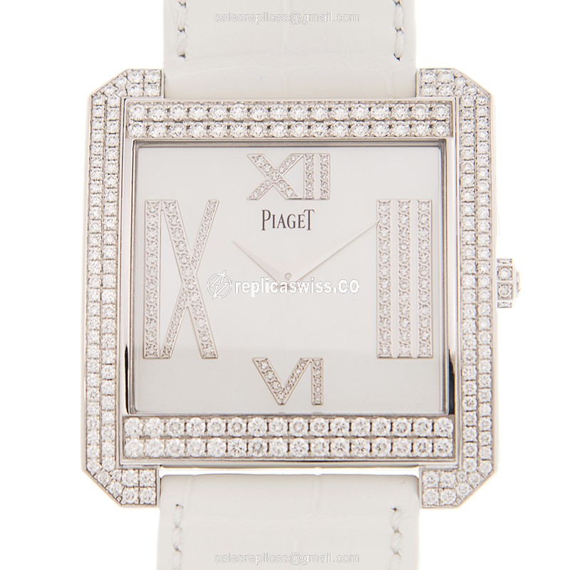 Elegant Piaget G0A34017 Limelight Replica in 18kt White Gold with Automatic Movement White