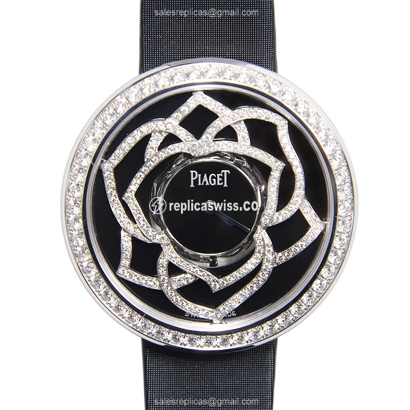 Elegant Piaget G0A37171 Limelight Replica, Black Dial, Quartz Movement, 18kt White Gold Case Watch