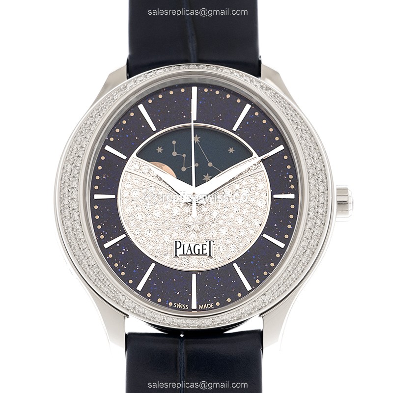 Elegant Piaget G0A44124 LIMELIGHT STELLA Replica, Automatic Movement, 18kt White Gold Case, Silver