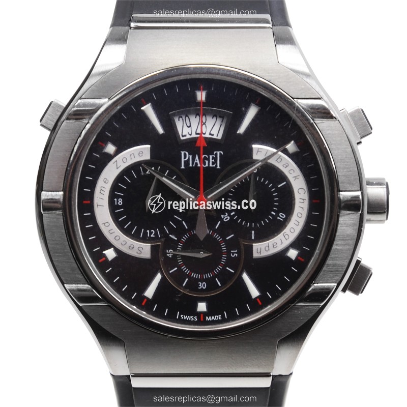 Elegant Piaget Polo Automatic Titanium Replica Watch | Black Dial, Sapphire Crystal