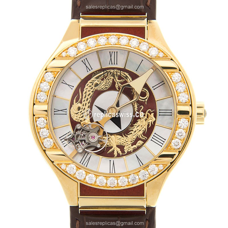 Elegant Piaget Polo G0A33522 Replica with Manual Wind 18kt Yellow Gold Case Watch