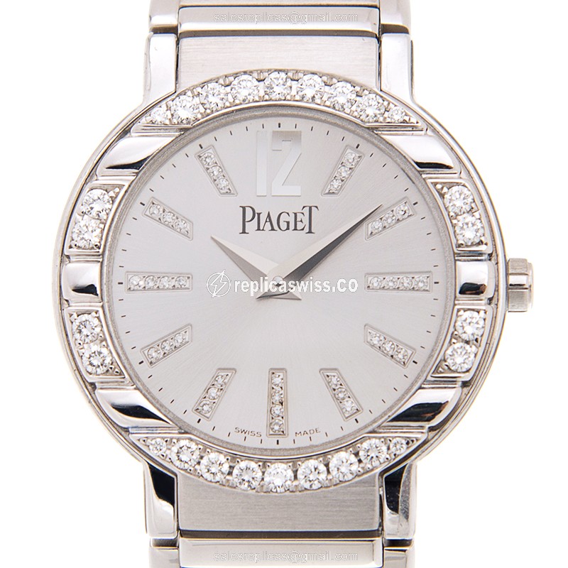 Elegant Piaget Polo Quartz Replica with Silver Dial & 18kt Gold Case, Automatic Movement Watch