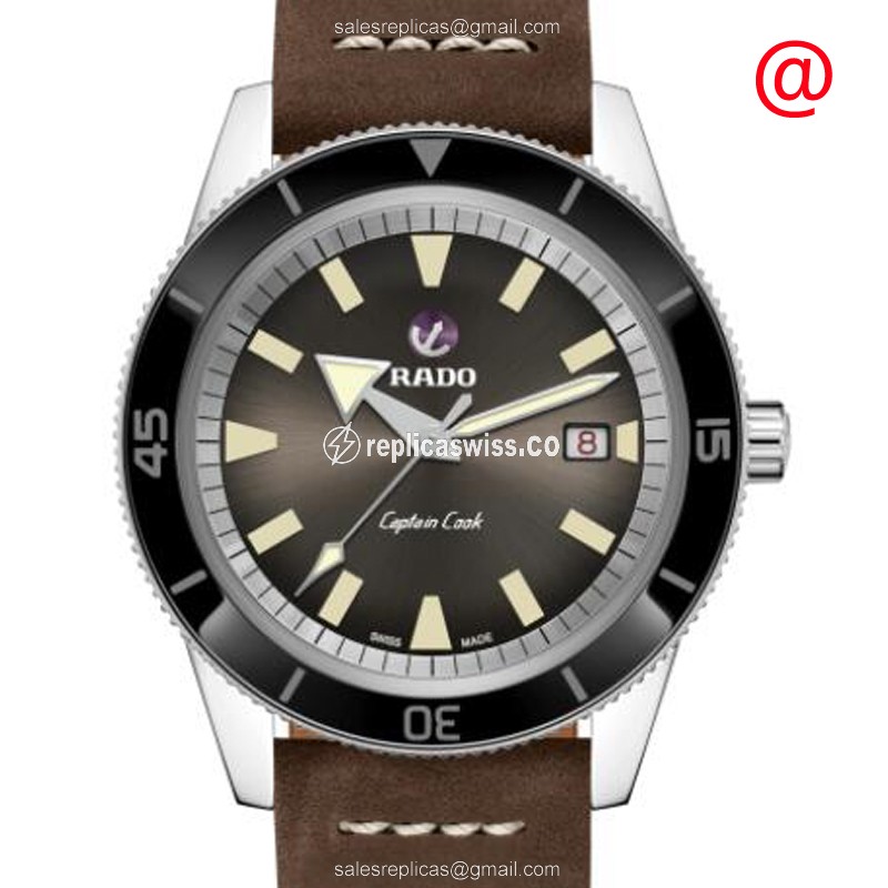 Elegant Rado Captain Cook Replica Watch | Automatic Movement | Brown Dial & Leather Strap