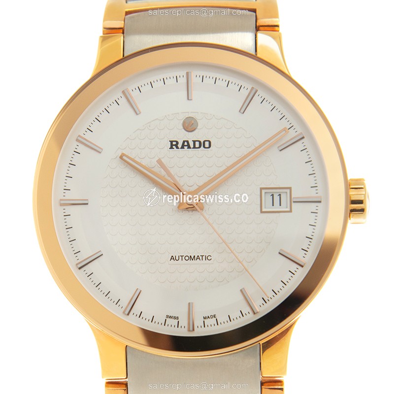 Elegant Rado Centrix R30953123 Replica in Silver Dial Gold-Plated Case with Automatic Movement