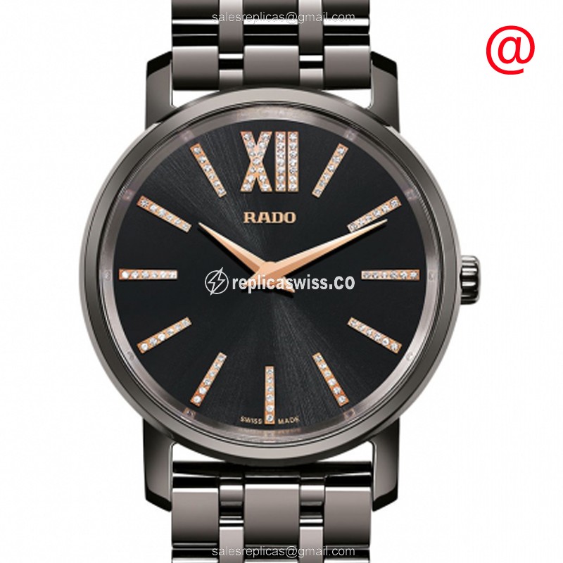 Elegant Rado DIAMASTER Replica Watch | Black Ceramic Case & Dial | Quartz Movement