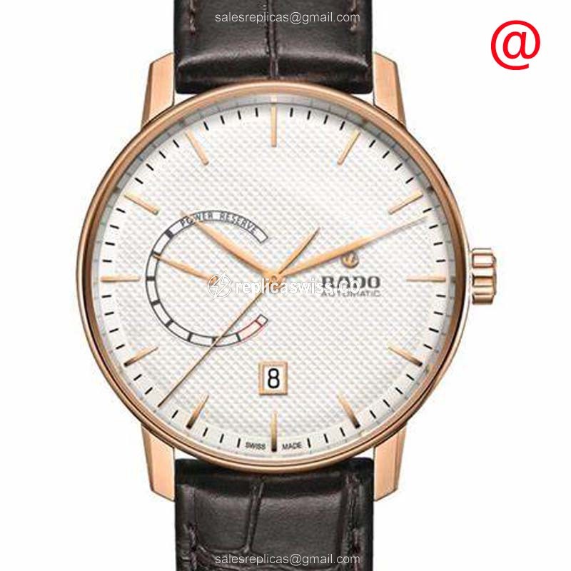 Elegant Rado R22879025 Coupole Classic Replica, Automatic Movement, Silver Dial, Gold PVD Case Watch