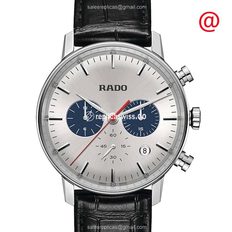 Elegant Rado R22910115 Coupole Classic Quartz Watch | Silver Dial, Leather Strap
