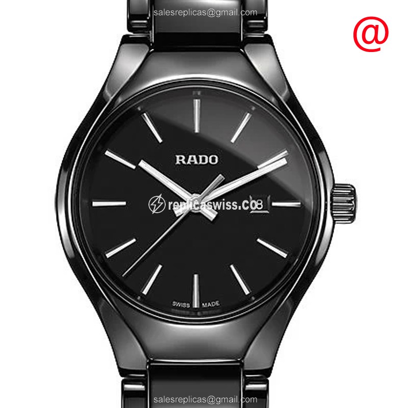 Elegant Rado R27059152 Replica Watch | Black Ceramic Case & Crystal | Black Ceramic Strap