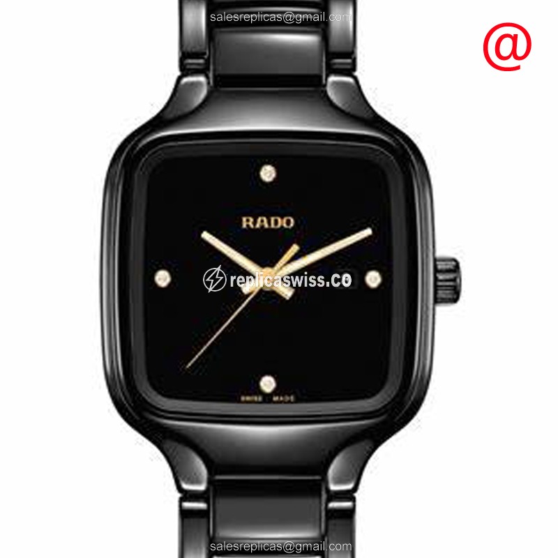 Elegant Rado R27080722 Replica Watch | Black Ceramic Case & Quartz Movement