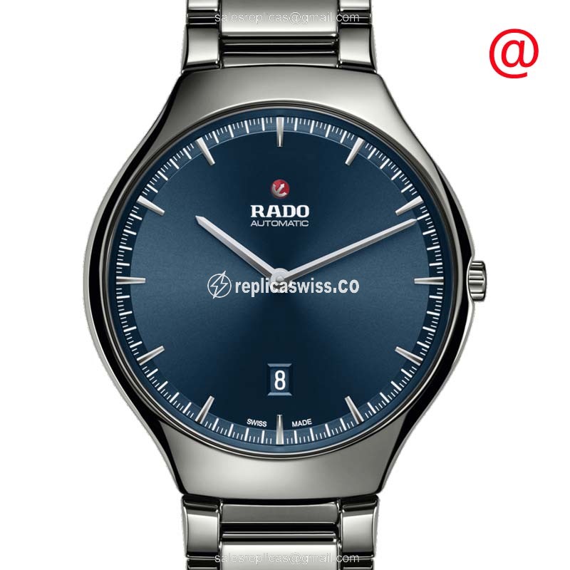 Elegant Rado R27088202 TRUE THINLINE Replica, Automatic Ceramic Movement & Blue Dial Watch