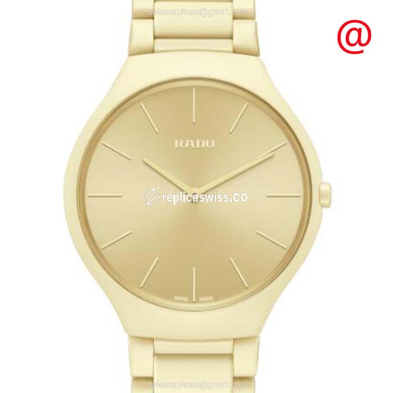 Elegant Rado R27090602 Replica Watch in Gold Ceramic, Precision Quartz Movement
