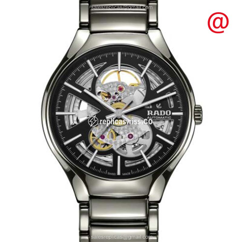Elegant Rado R27510152 Replica Watch | Automatic Movement, Crystal Dial, Black Ceramic Strap