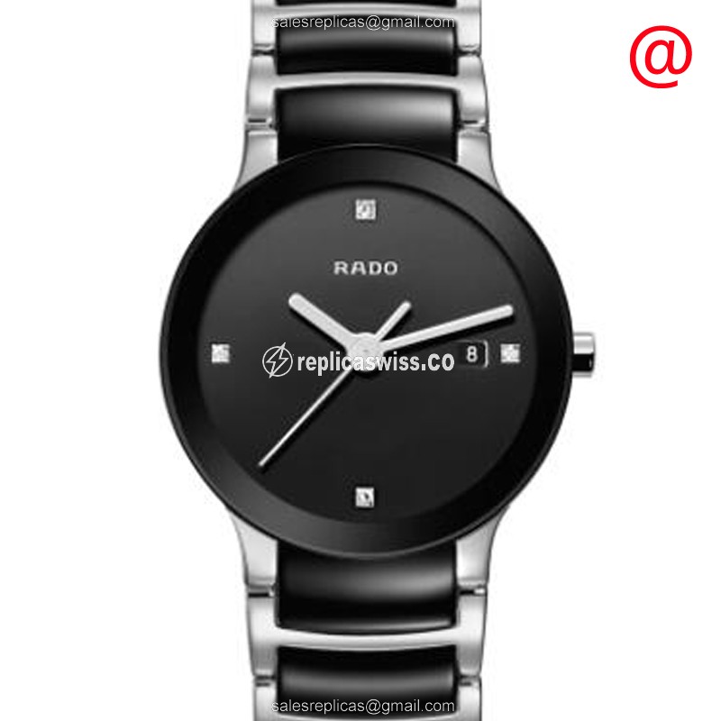 Elegant Rado R30935712 Centrix Replica Watch | Black Dial, Stainless Steel Case & Clasp