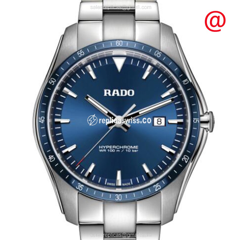 Elegant Rado R32502203 Hyperchrome Quartz Steel Watch | Blue Dial & Silver Clasp
