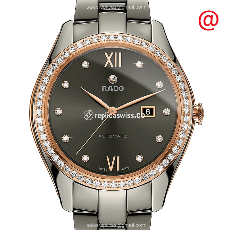 Elegant Rado R32523702 Replica in 18kt Rose Gold, Automatic Movement & Black Ceramic Strap Watch