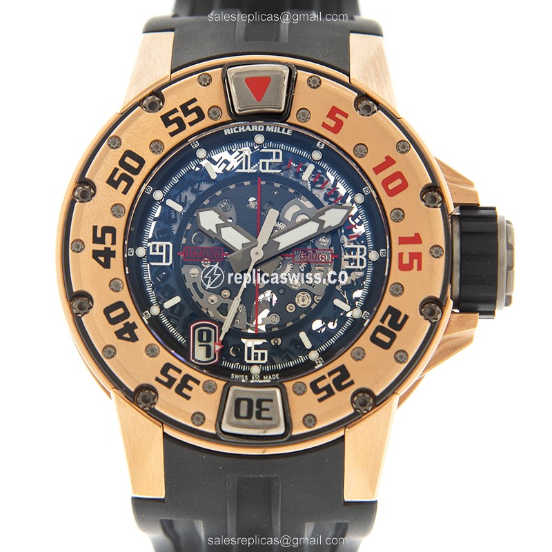 Elegant Richard Mille RM028-RG Replica, Automatic Movement, 18kt Gold Case, Silver Dial Watch
