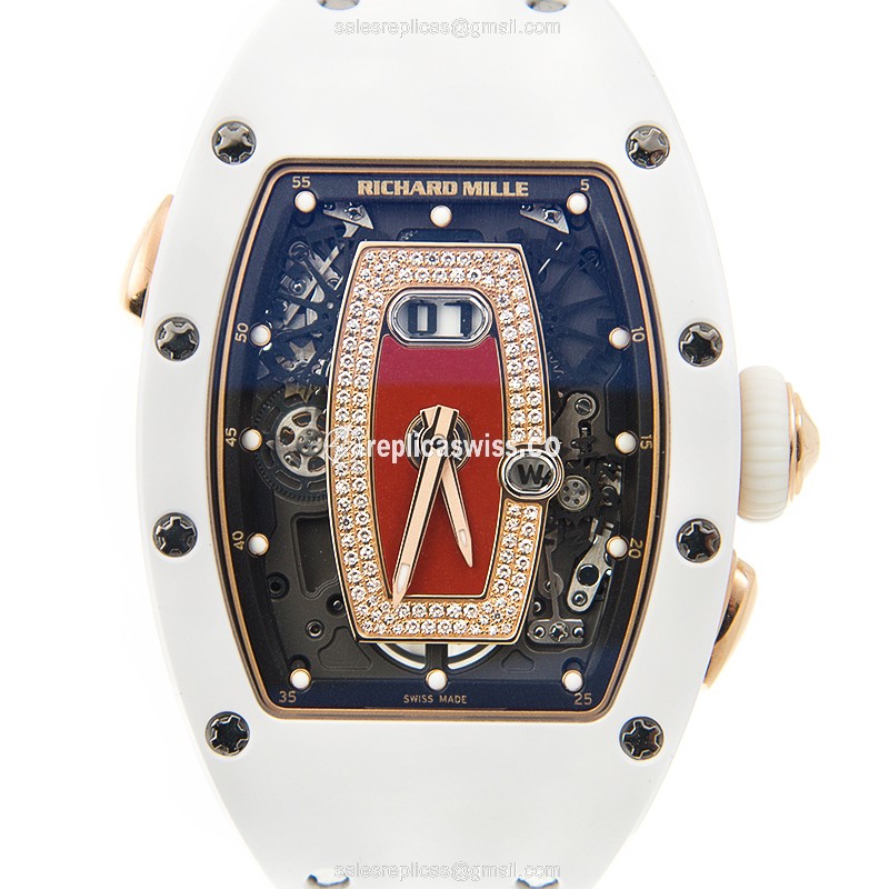 Elegant Richard Mille RM37 Ceramic & Jasper Replica with Automatic Movement Red Dial Watch