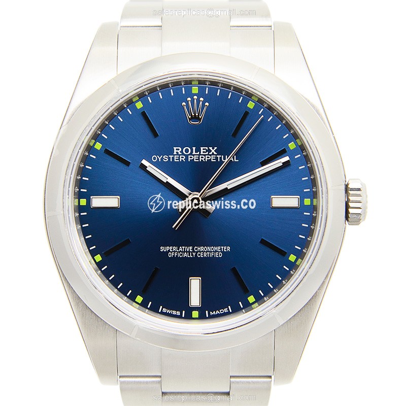 Elegant Rolex 114300BL_O OYSTER Perpetual Replica in Stainless Steel with Automatic Movement and