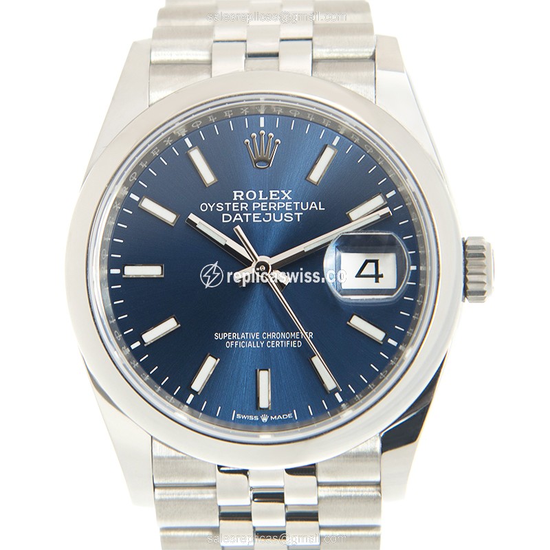 Elegant Rolex 126200-0005 DATEJUST Replica in Blue Dial Steel Case Watch