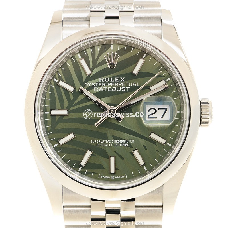Elegant Rolex 126200-0019 DATEJUST Replica in Green Dial & Stainless Steel Case Watch