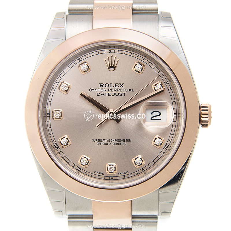 Elegant Rolex 126301G DATEJUST Replica in Pink Dial & 18kt Gold Strap Watch