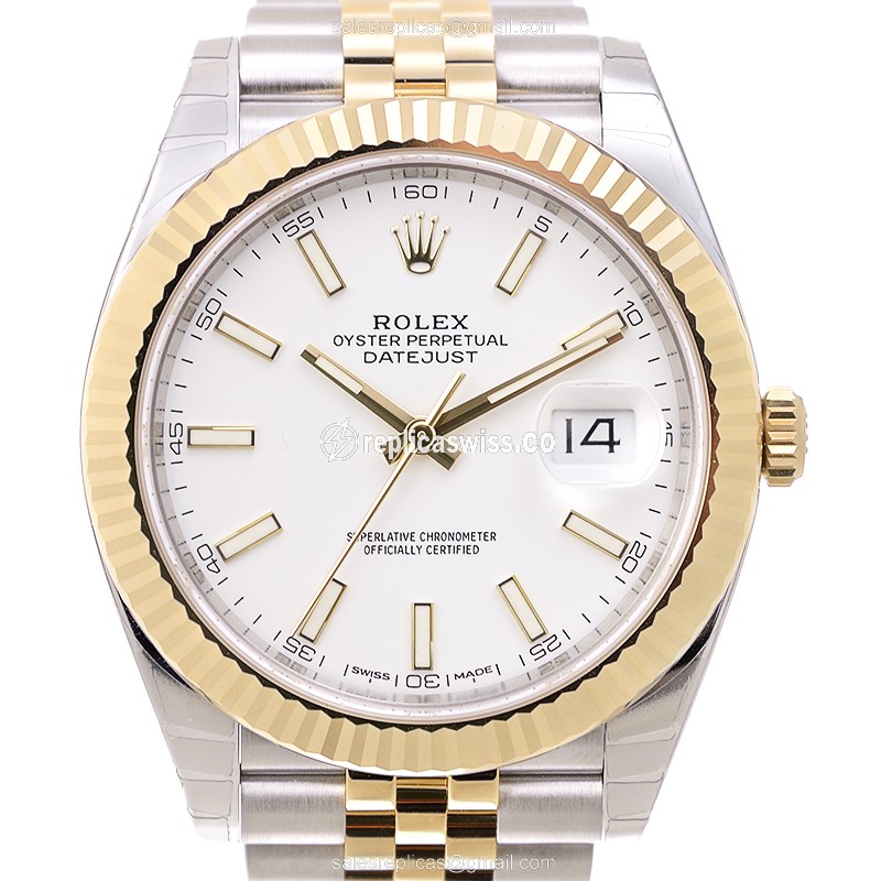 Elegant Rolex 126333-0016 DATEJUST Replica in White Dial & 18kt Steel Case Watch
