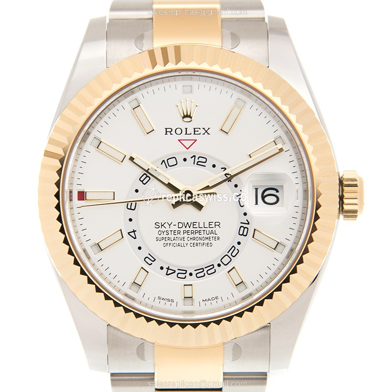 Elegant Rolex 326933WT Sky-Dweller Replica | White Dial, Automatic Movement Watch