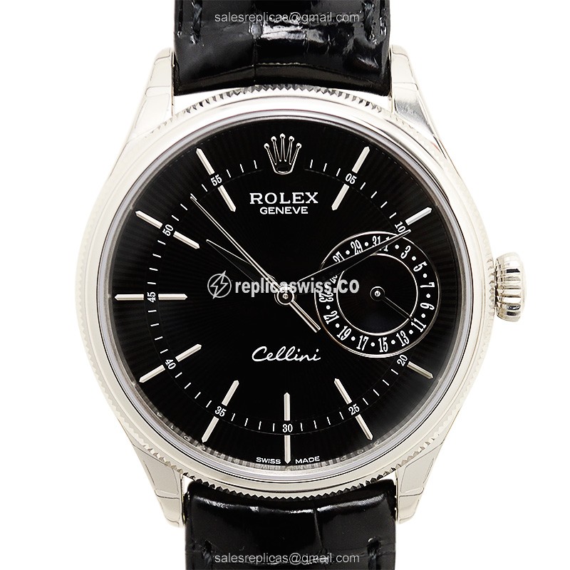 Elegant Rolex Cellini Series Replica in 18kt Gold, Automatic Movement & Black Dial Watch