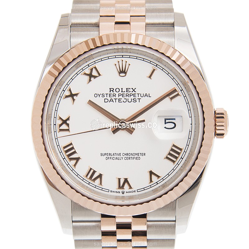 Elegant Rolex DATEJUST 126231-0015 Replica in 18kt White Gold & Steel, Automatic Movement Watch