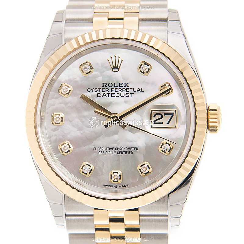 Elegant Rolex DATEJUST 126233-0023 Replica in 18kt White Dial & Steel Case, Automatic Movement Watch