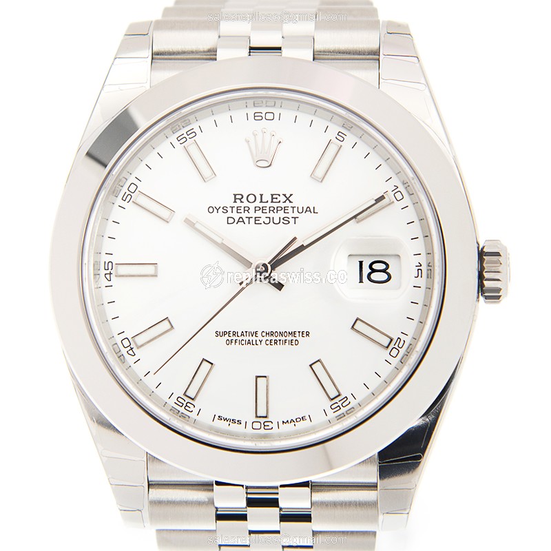 Elegant Rolex DATEJUST 126300-0006 Replica in Stainless Steel, Automatic Movement & White Dial Watch