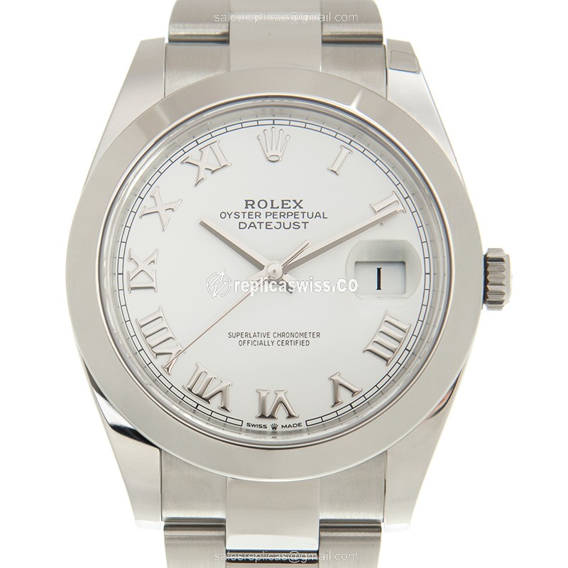 Elegant Rolex DATEJUST 126300-0015 Replica with White Dial Automatic Movement Watch