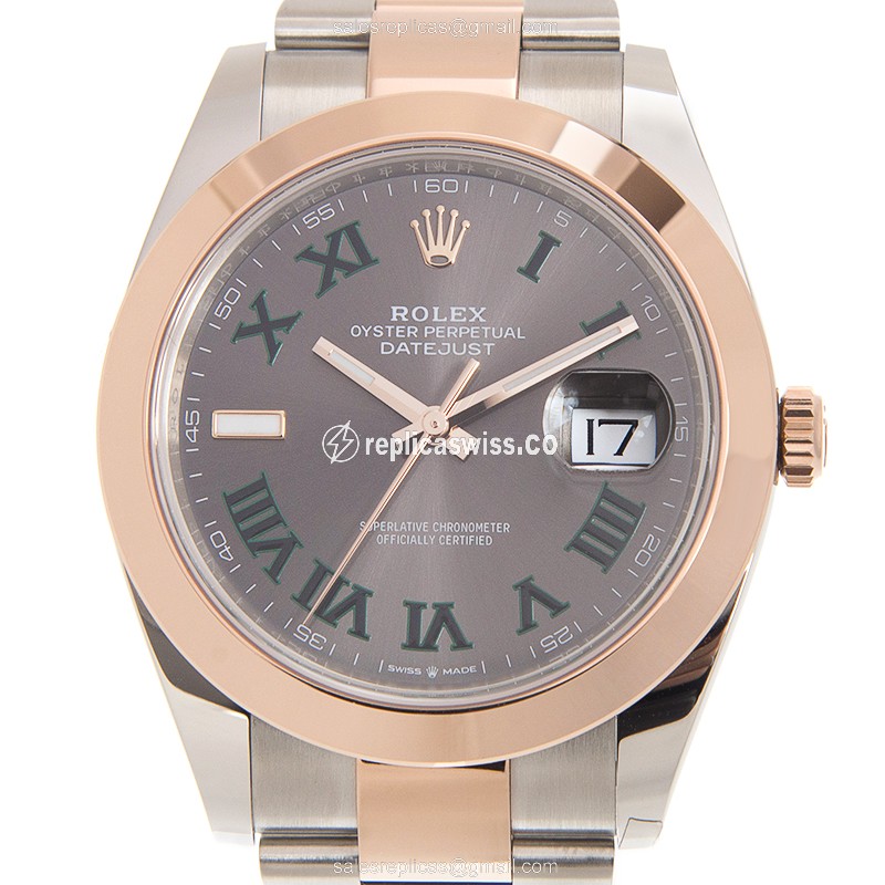 Elegant Rolex DATEJUST 126301-0015 Replica in 18kt Steel & Rose Gold, Automatic Movement & Gray