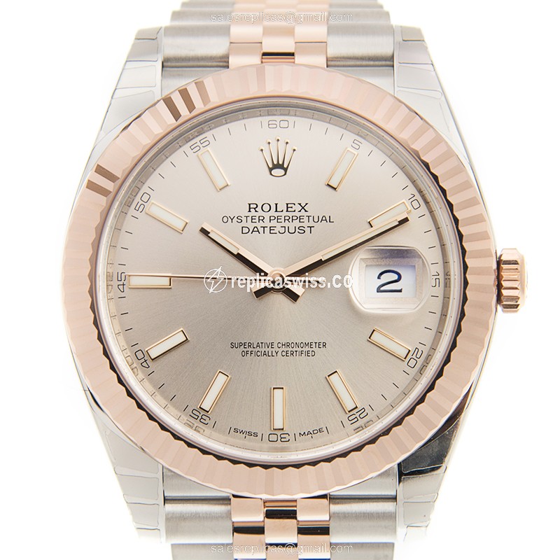 Elegant Rolex DATEJUST 126331-0010 Replica in Silver Dial & 18kt Steel Case Watch
