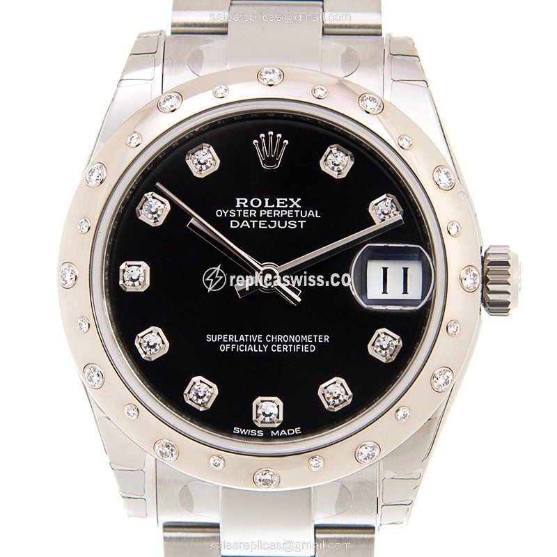 Elegant Rolex DATEJUST 178344-0030 Replica in 18kt White Gold & Stainless Steel with Automatic