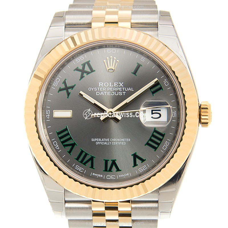 Elegant Rolex DATEJUST Replica in 18kt Steel & Gold, Automatic Movement, Gray Dial Watch
